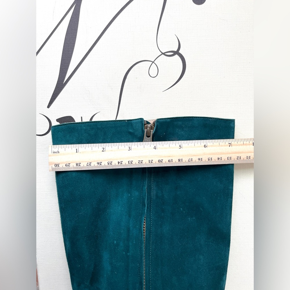 Anthropologie Knee High Lenora teal suede boot, Delia size 40 euro or 9 USA - Picture 14 of 16